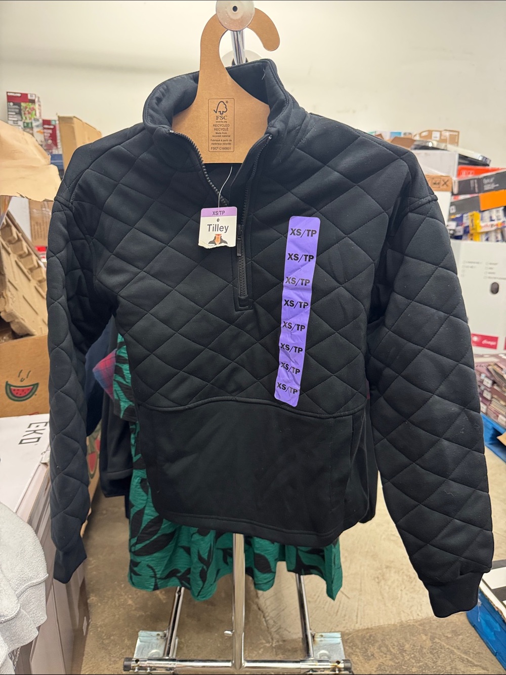 Tilley Women's Black Quilted Pullover Puffer